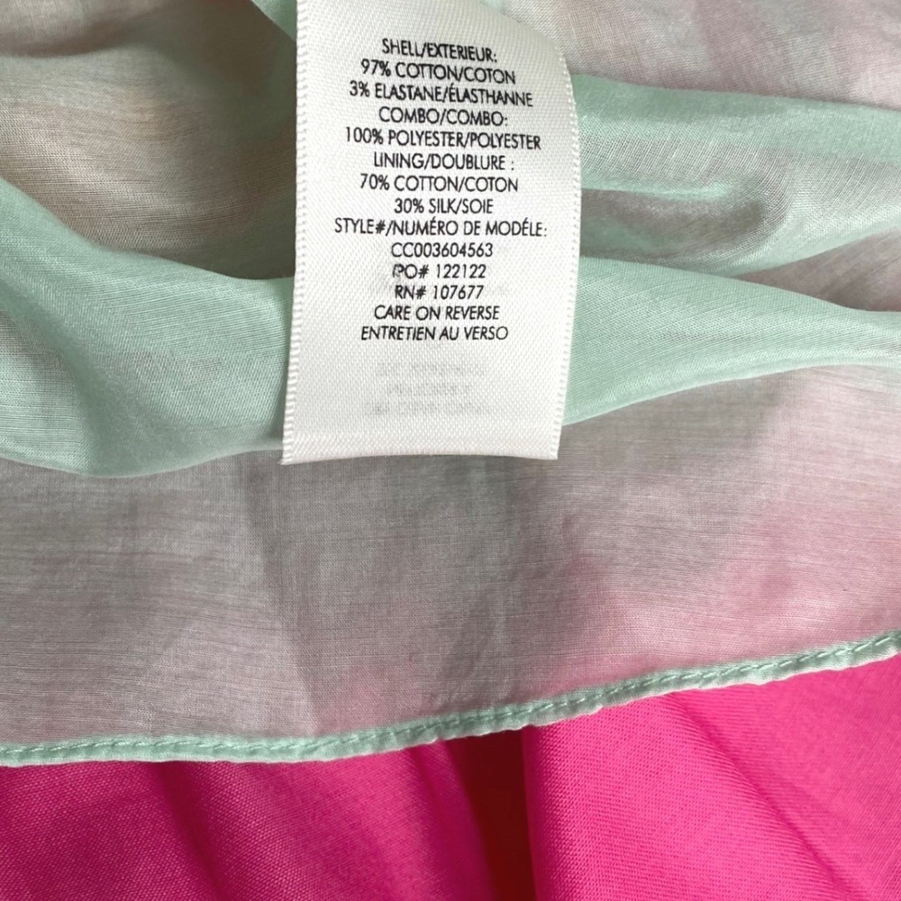 NEW ALICE + OLIVIA Linnie Tiered Rainbow Puff‎ Sleeve Poplin Midi Dress Size 8 - Picture 7 of 9